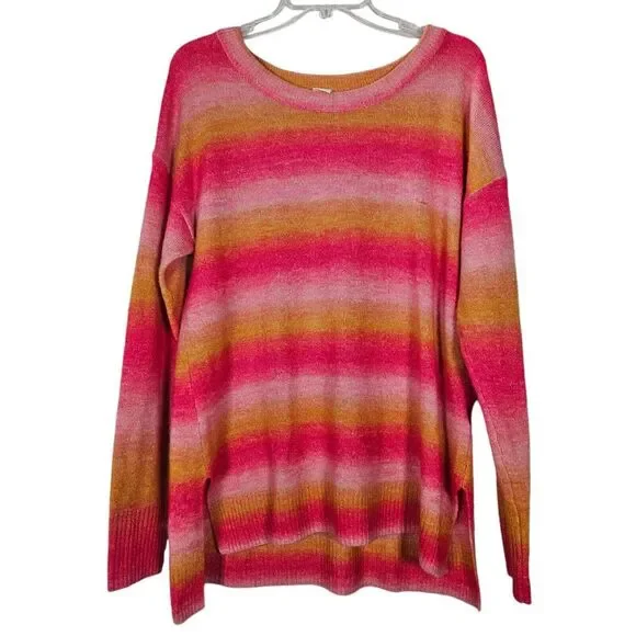 Gap Sweater L Multicolor Striped‎ Wool Blend Pullover Tunic Long Sleeve Preppy - Picture 2 of 12